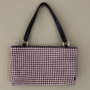 Kate Spade 90s checkered print pony hair shoulder bag